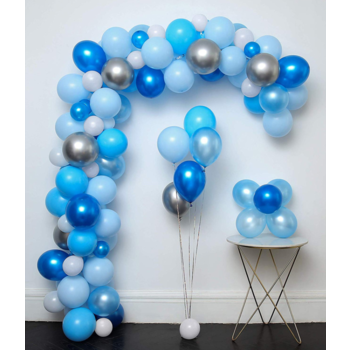 5m Blue & Silver Theme Balloon Garland Decorating Kit 110pcs