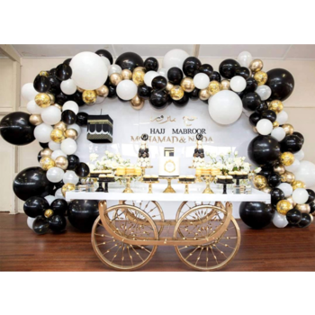 Black/Gold/White Theme Balloon Garland Decorating Kit 105pcs- Large Balloons