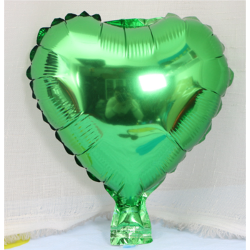 25cm Green Foil Heart Balloon