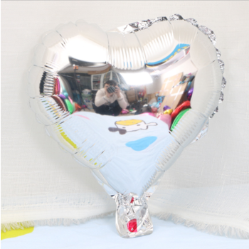 25cm Silver Foil Heart Balloon