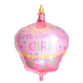Foil First Birthday Balloon Girl -  96X69CM