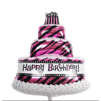 Foil Happy Birthday Cake Balloon Style 1 -   100 x 69cm 