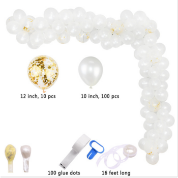 113pc White/Gold Theme Balloon Garland Decorating Kit