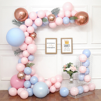 Pink/Blue/Rose Gold with Fern Leaves 115pcs Balloon Garland Decorating Kit