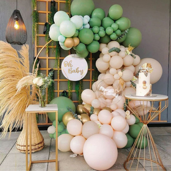 Eucalyptus/Gold/Apricot Theme 148 pcs Balloon Garland Decorating Kit