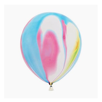10pcs - 25cm (10")  Marble/TieDie Balloon - Rainbow