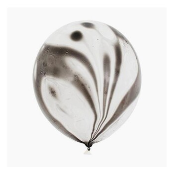 10pcs - 25cm (10")  Marble/TieDie Balloon - Black
