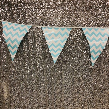 3.5m Large Party Bunting/Banner Flag - Blue ZigZag
