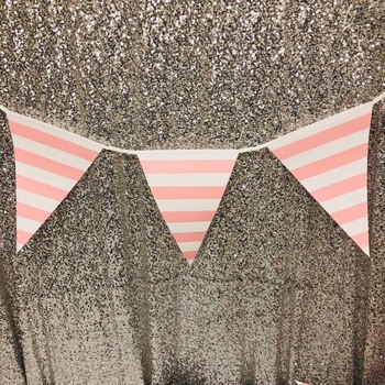 3.5m Large Party Bunting/Banner Flag - Pink Stripe