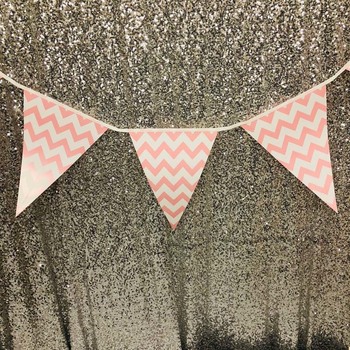 3.5m Large Party Bunting/Banner Flag - Pink Zigzag