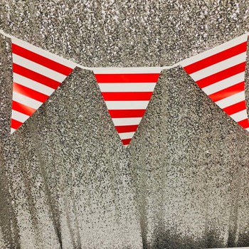 3.5m Large Party Bunting/Banner Flag - Red Stripe