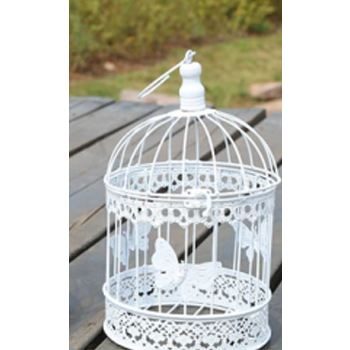 SMALL ROUND - White Decorative Bird Cage