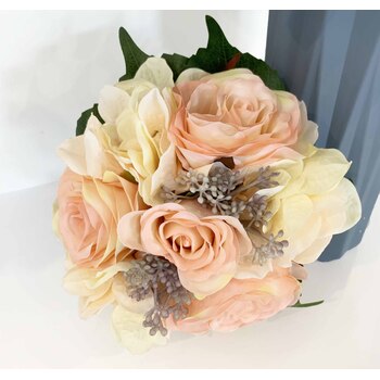 Rose & Hydrangea Bouquet - Cream/Pink