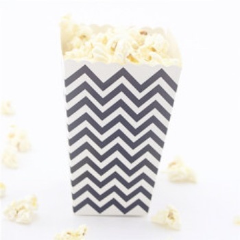 Black Chevron Mini Popcorn or Lolly Box