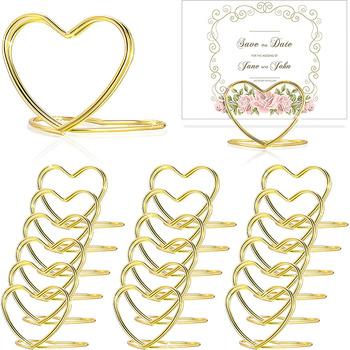Heart Shaped Place Card Holder - Gold