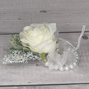 Corsage - White Rose - Style 9