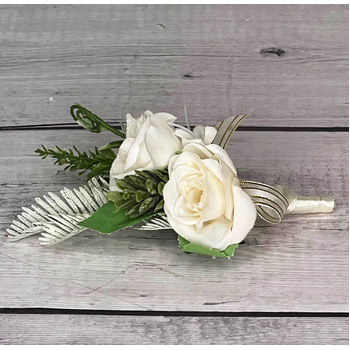 Buttonhole - White Rose - Style 10