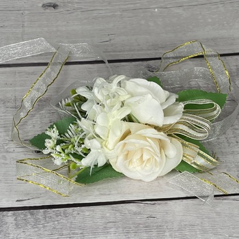 Corsage - White Roses - Style 10