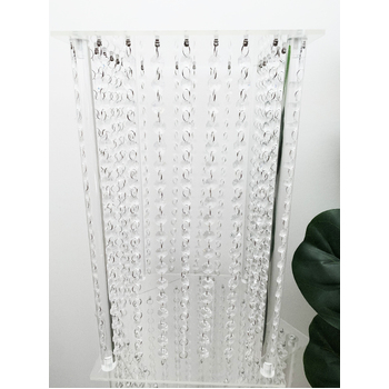 40cm Clear Acrylic Plinth Centerpiece/Riser with Crystals