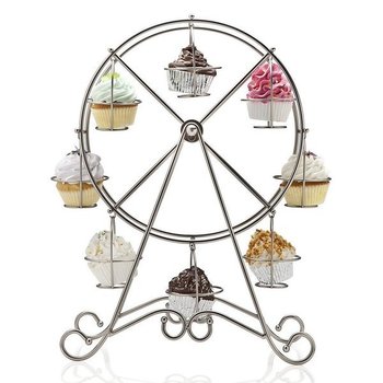 Ferris Wheel - Silver Metal Cup Cake Stand
