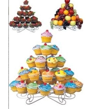 5 Tier - Silver Metal Cup Cake Stand