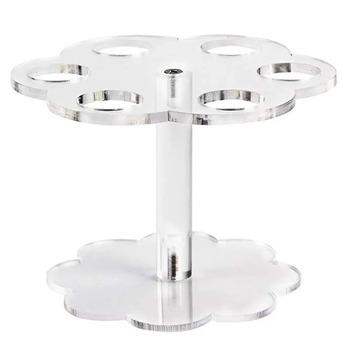 6 Hole Rose Petal Cone Stand - Clear Acrylic