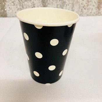 12pk - Paper Party Cup Black Dot