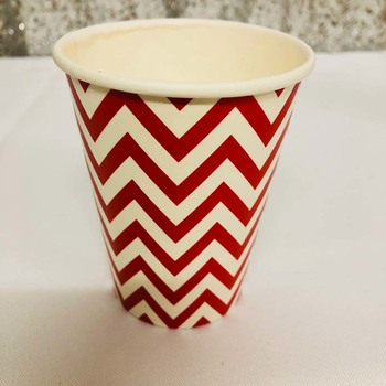 12pk - Paper Party Cup Red ZigZag