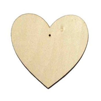 55mm Wooden Hanging Heart - Natural
