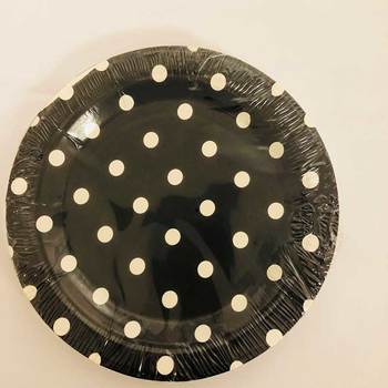 12pk - 18cm Party Plate Black Dot