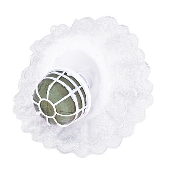 White Lace Bouquet Collar  - Bridal Bouquet Posey Holder