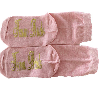 Pink Printed Socks - Team Bride