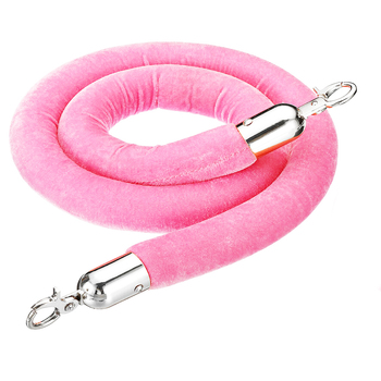 Bollard Velvet Cord Rope - Pink (Silver Hook)