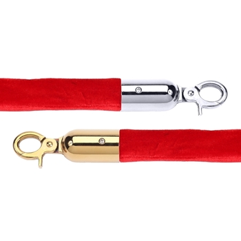 Bollard Velvet Cord Rope-Red (Silver Hook)