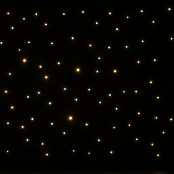 3m x 3m Black LED Starlight Curtain – WARM WHITE Lights