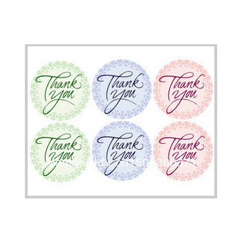 6 x  Thank You Stickers
