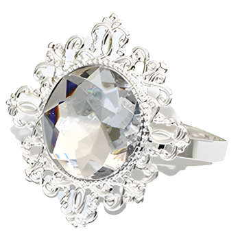12pk Clear Napkin Ring - Diamond Ring
