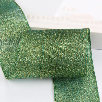 4cm Green Glitter Ribbon - 25m