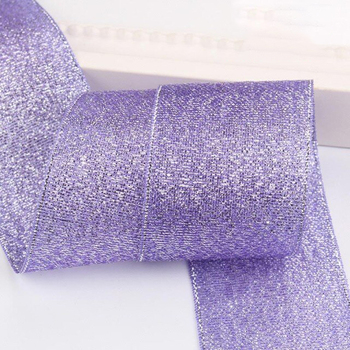 4cm Lavender Glitter Ribbon - 25m