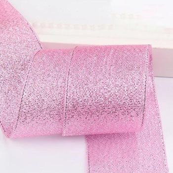 4cm Pink Glitter Ribbon - 25m