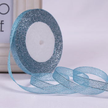 1.0cm Blue Glitter Ribbon - 25m