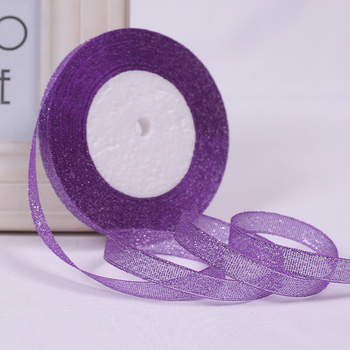 1.0cm Purple Glitter Ribbon - 25m