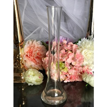 30cm Round Tower Vase - Clear