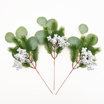 30cm Silver Christmas Berry W/ Native Eucalyptus and Cyprus