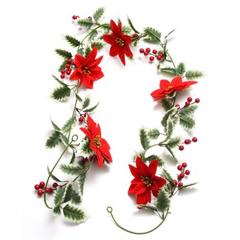 thumb_1.8m - Holly, Berry and  Poinsettia Christmas Garland