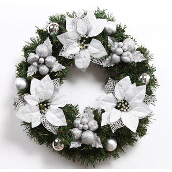 40cm Silver Christmas Wreath