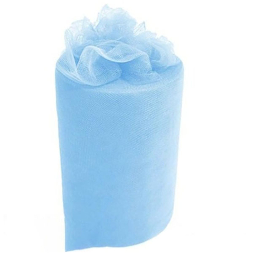 Large View 6inch x 100yd Quality Tulle Roll - Blue