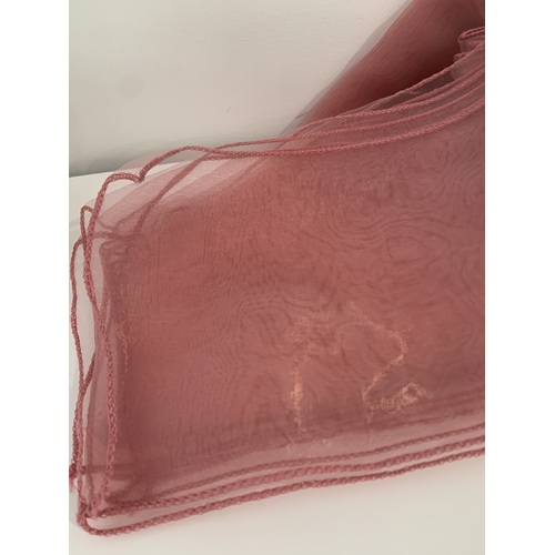 Large View Organza (Crystal) Chair Sash - dusty rose