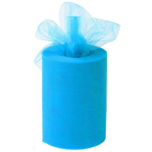 Large View 6inch x 100yd Quality Tulle Roll - Brilliant Blue