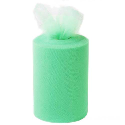 Large View 6inch x 100yd Quality Tulle Roll - Mint